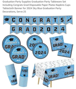 Graduation Party Supplies Graduation Party Tableware Set Including Congrats G... - Picture 1 of 9