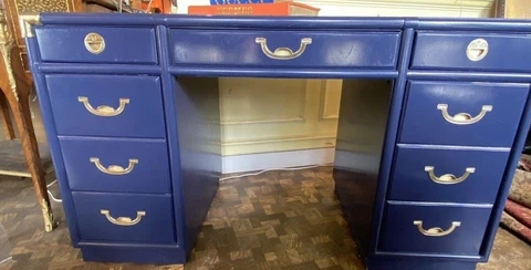 Drexel Campaign Desk Custom Lacquered Cover