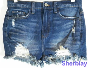 SO Vintage Stretch Curvy Mom Hi-rise Distressed Shorts Women's Size 9 / 29W - Picture 1 of 3