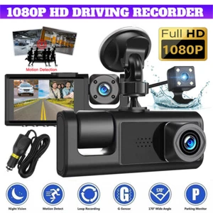 Dashcam Auto Dual Objektiv vorne/hinten/innen 1080P HD Videorecorder Kamera G-Sensor - Bild 1 von 37
