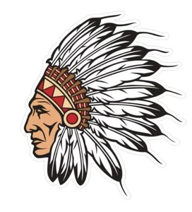Indian  Chief Head with headdress Sticker Stickers A457 - Picture 1 of 1