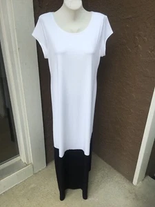 New $119 Chico's Colorblock Black & White Maxi Dress Size 2 = L Large 12 14 NWT - Picture 1 of 3
