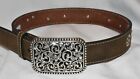 Girls Ariat Belt - Embroidered Flowers & Filigree Buckle - Size 22 Style A130164