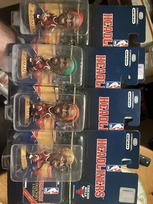 4} Cabezales de cartel de la NBA Dennis Rodman Chicago Bulls Forward 1997 los 4 colores de cabello Foto 1 de 4