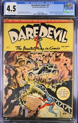 Daredevil Comics #21 - Lev Gleason Publications 1944 CGC 4,5 Retold Claw primera aplicación Foto 1 de 2