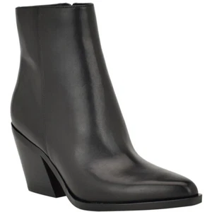 Calvin Klein Women's Fallone Leather Block Heel Mid-Calf Boots Black Size 9.5 M - Picture 1 of 3