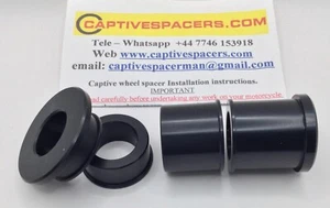 CBR900RR FIREBLADE  1998 1999 Captive wheel Spacers. Full set. Black. - Picture 1 of 4