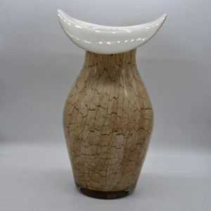 Jozefina Glass Krosno Polish vintage vase hand blown art glass natural beige - Picture 1 of 7