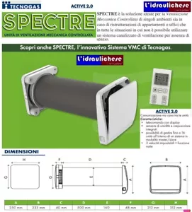 Tecnogas ventilazione meccanica SPECTRE ACTIVE 2.0 160 mm cod. 14421 - Foto 1 di 2