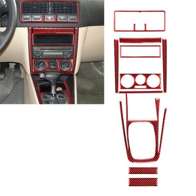 10Pcs Carbon Fiber Interior Gear Shift Cover Trim For Volkswagen Golf 1999-2004 - Изображение 1 из 4