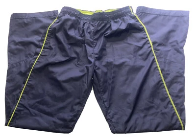 MUJER DANSKIN Pantalones deportivos tejidos sueltos grises con ribete amarillo S 4-6 bolsillos Foto 1 de 4