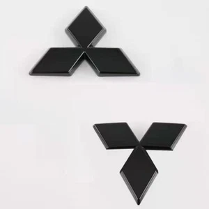 Cubierta de insignia con logotipo delantero trasero negro brillante para Mitsubishi Eclipse Cross 2018-2025 - Imagen 1 de 3