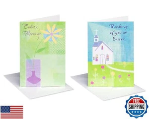 American Greetings Easter Cards with Envelopes, Church and Flower (6-Count) - Picture 1 of 5