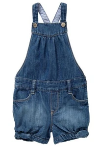 NWT! baby Gap Girls Denim Jean Shortall Overall Shorts Size 3T 5T - Picture 1 of 1