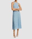 $4990 Michael Kors Collections Women's Blue Floral Embellished Dress Size 6