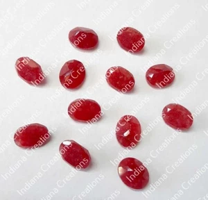 Red Jade Oval Faceted Cut 6x8mm To 20x25mm Natural Loose Gemstone - Picture 1 of 5