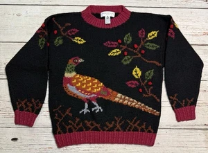 Vtg Importants, Inc Pheasant Knit Virgin Wool Hand Knit  Heavy Sweater. Uruguay - Picture 1 of 11
