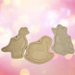 3 Brown Bag Cookie Art Mold Mother Goose, Pig with Watermelon & Rocking Horse - Imagen 1 de 8