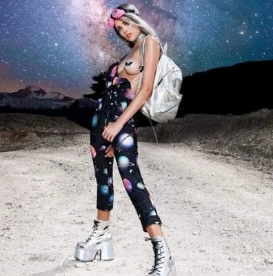 Black Milk Paper Universe Overalls NEW - Image 1 of 4