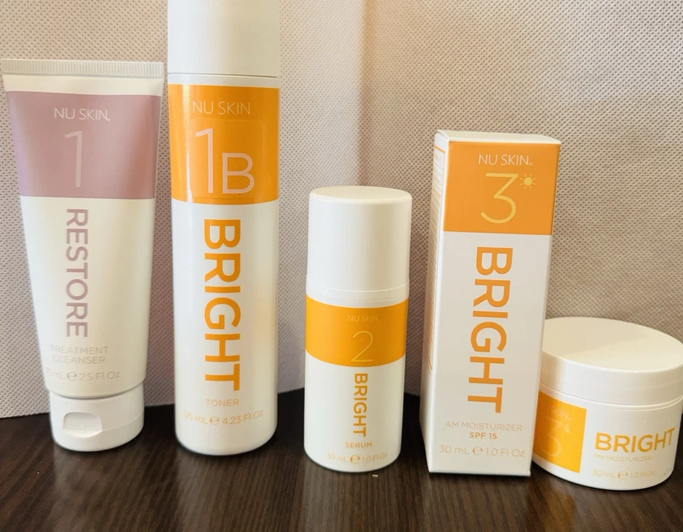 Last Set Nu Skin Set bright Lumispa io Cleanser Toner Serum Am/Pm Moisturizer - Image 1 of 1