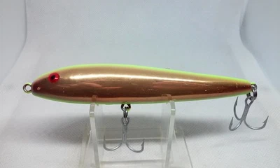 Señuelo de pesca de colección Rebel Jumpin Minnow Gold/Chartreuse 4 1/2" Topwater/Surface 1/2 Foto 1 de 4