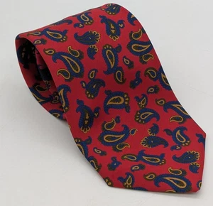 Atkinsons for O'Connell's Red Paisley Foulard Trad 50% Wool 50% Silk Tie Ireland - Picture 1 of 3