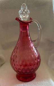 VINTAGE FENTON RUBIN ÜBERFANG GLAS KARAFFE UM 1960-1964 #2478 - Bild 1 von 8