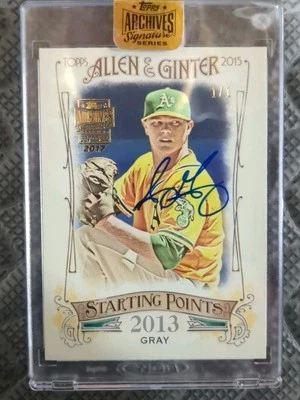 2017 Archives Signature Series 1/1 Sonny Gray (2013 Allen & Ginter) Buyback Auto - Image 1 of 4