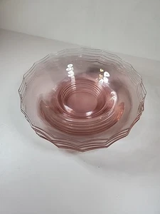 Vintage Rouge Rosa Vertiefung Glas Schalen gewellter Rand 8,5" 6er Set  - Bild 1 von 5