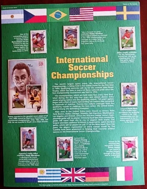 Estampillas postales de la sociedad comercial mundial 8 estampillas de fútbol de países surtidos MNH Foto 1 de 1