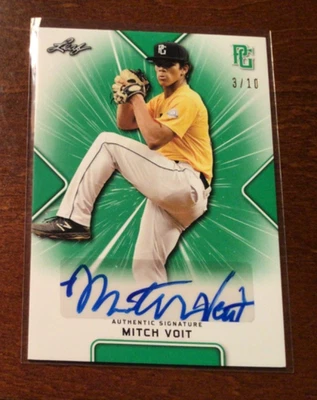 Mitch Voit 2021 Leaf Perfect Game National Showcase Green /10 #BA-MV1 Auto - Image 1 of 2