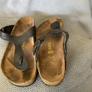 C10 Birkenstock 230 L5 36 Gizeh Birko Flor Black. - Picture 1 of 11
