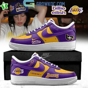 Custom Billie Eilish X Los Angeles Laker 2025 Air Force 1 Schuhe Fanmade - Bild 1 von 2