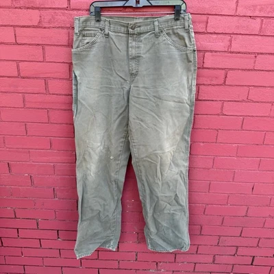 Pantalones de carpintero Dickies para hombre marrón ropa de trabajo pierna recta desgastados talla 34x32 Foto 1 de 4