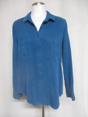 Blusa Camisa Top TIANELLO Azul Verde azulado Manga Larga Cuello Abotonado Talla S Foto 1 de 4