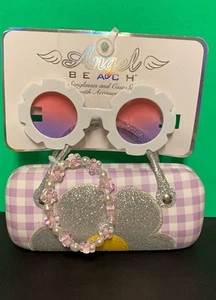 Angel Beach Girls Flower Shaped Sunglasses With bracelet and case brand new - Picture 1 of 6
