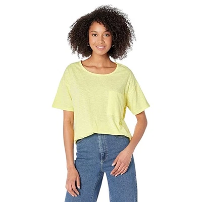 Camiseta amarilla de manga corta con bolsillo Three Dots talla mediana nueva con etiquetas precio de venta sugerido por el fabricante 58 USD Foto 1 de 4