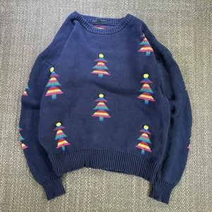 ModCloth Weihnachtsbaum Pullover Damen klein blau Bommel Ugly Sweater skurril - Bild 1 von 18