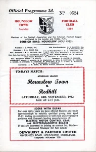 Hounslow Town set of 12 programmes 1962/63, incl. v. Leytonstone & Ilford - Picture 1 of 12