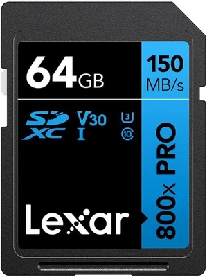 Lexar 64GB High-Performance 800x PRO UHS-I SDXC Memory Card (BLUE Series) - Image 1 of 4