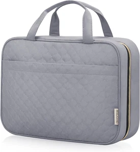 Portable Cosmetic Bag with Hanging Hook, Water-Resistant Makeup Organizer - Picture 1 of 19