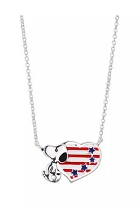 Snoopy Herz heart Peanuts / Kette mit Anhänger Schmuck UNWRITTEN / silber USA - Bild 1 von 18
