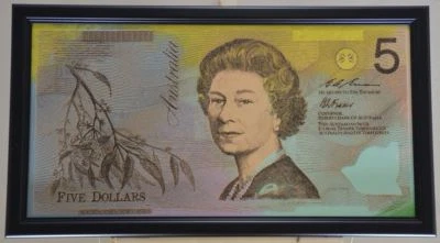 Enmarcado.  Steve Kaufman, Original “Dinero del Estado Australiano”.  (Multicolor). Foto 1 de 3