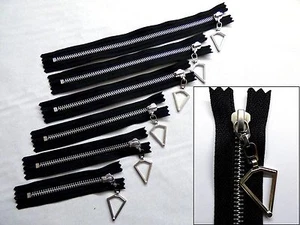 Reißverschluss, Reißverschluss, hängende Rautenabzieher, geschlossenes Ende, Metall, YKK, schwarz - Bild 1 von 16