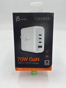 Nuovo caricatore J5 CREATE 70W GaN USB-C 4 porte JUP4370 - Foto 1 di 3