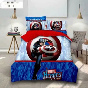 Captain America Single Size Quilt Doona Cover Set NEW Duvet Covers Pillow Case - Picture 1 of 2