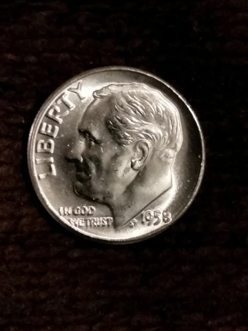 1958 P Roosevelt Dime CH BU LUSTER! 90% Silver US Coin Cover