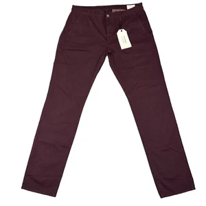 NWT Rag & Bone Fit 2 Chino Pants Mens 36x35 Burgundy Cotton Twill Standard Issue - Picture 1 of 14