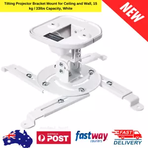 Tilting Projector Bracket Mount for Ceiling and Wall, 15 Kg / 33Lbs Capacity, Wh - Picture 1 of 9