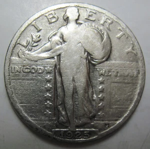 1925 Standing Liberty Quarter plateado (#811f) - Imagen 1 de 2